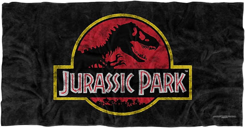 Trevco Jurassic Park Classic Logo Officially Licensed Beach Towel 30" X 60"...