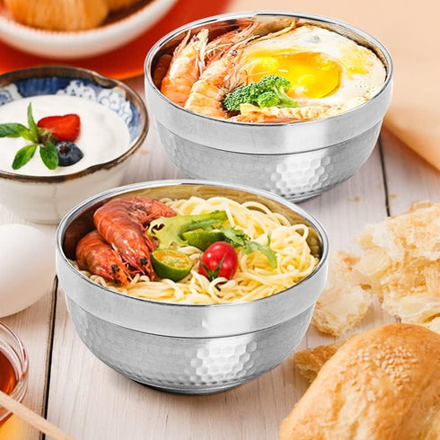 ZENFUN 6 Pack 304(18/8) Stainless Steel Bowls 5 Inch Snack Bowls, 17 Oz Soup Bowls Lightweight Salad Bowls Double-walled Insulated Bowls for Rice,...