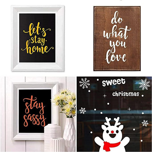 Alinacutle Hot Cocoa Christmas Silkscreen Stencil,Reusable Self-Adhesive Silk Screen Printing, Sentiments Template,for Printing on Wood/Fabric/Wal...