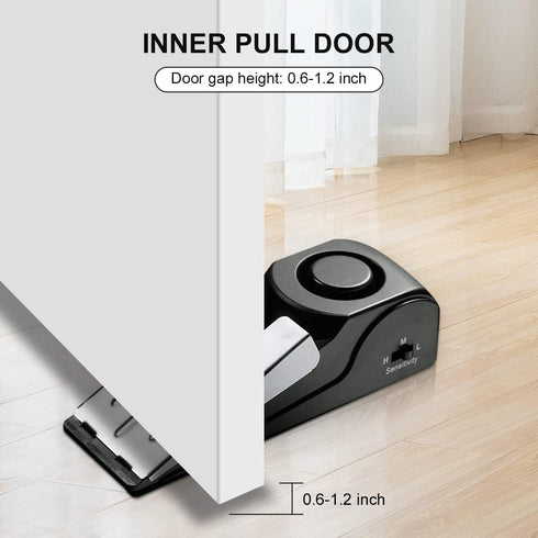 3 Pack Door Stop Alarm, Door Stopper with 120DB Security Alarm, Floor Wedge Door Stop Siren, Door Security Devices for Traveling, Apartment, Hotel...