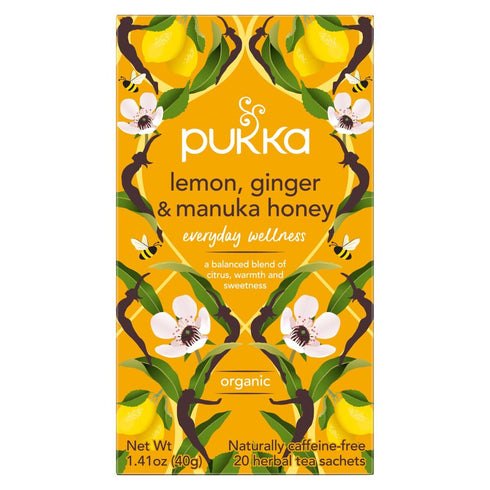 Pukka Herbs Organic Lemon, Ginger & Manuka Honey Herbal Tea, Immune Boosting Organic Tea Infusion Selection, With Turmeric, Ideal For Daily Suppor...