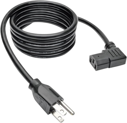 Tripp Lite Standard Computer Power Cord, 10A, 18AWG (NEMA 5-15P to Right Angle IEC-320-C13) 14-ft. (P006-014-13RA)...