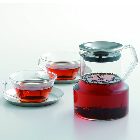 KINTO CAST 23088 One-Touch Teapot, 23.7 fl oz (700 ml), Heat-resistant Glass, Tea, Microwave and Dishwasher Safe...