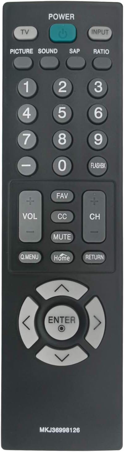 Controller MKJ36998126 Replace Remote for LG LED HD TV 42LV4400-UA 32LV2400UA 47LV4400UA 55LV4400UA 42LV4400UA 32LV2400 Sub MKJ36998117 MKJ3699810...
