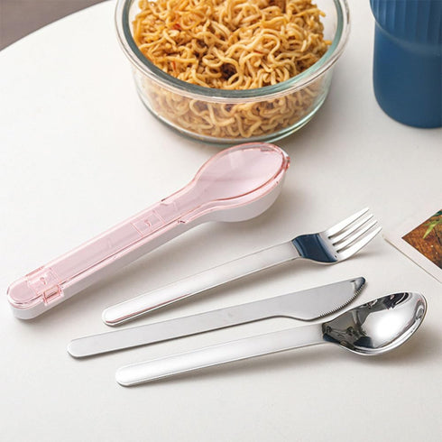 Travel Cutlery Set with Case Portable Silverware Utensils Set,ABS cutlery box, spoon and forkReusable Flatware Set Cutlery Set for Camping Picnic ...