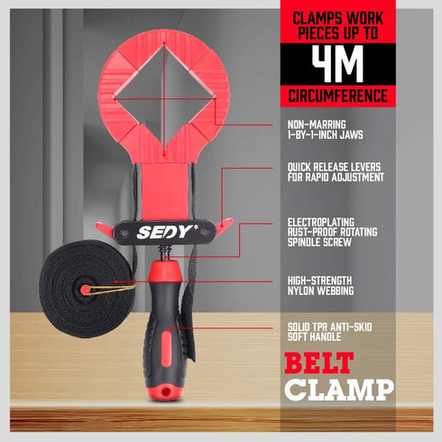 SEDY Band Clamp, Frame Clamp Quick Release Strap Clamp For Woodworking, Belt Clamp Strap Clamp...