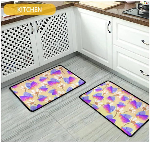 Dellukee Welcome Door Mat Daisies Print Indoor Outdoor Non Slip Rubber Durable Washable Home Decorative Doormats Rugs for Entrance Bedroom Bathroo...
