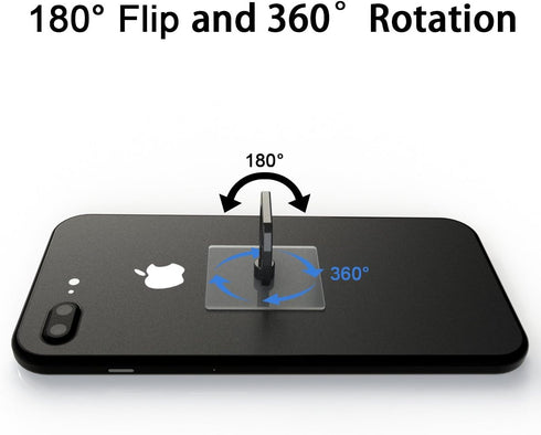 Transparent Phone Ring Holder Grip 360 Degree Free Rotation, Clear Cell Phone Finger Ring Kick-Stand for - for iPhone X 8 7 Plus 6S 6 5s 5 SE, Gal...