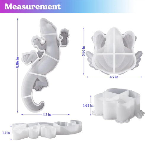 LET'S RESIN Resin Molds Silicone, 2 Pcs Animal Epoxy Resin molds with Realistic Frog and Lizard Shapes, 3D Lifelike Silicone Molds for Epoxy Resin...