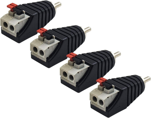 Poyiccot Speaker Wire to RCA Adapter Converter, RCA to Speaker Wire Adapter Subwoofer Phono Male to AV 2 Screw Terminal Video Audio Spring Press T...