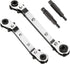 Toovem HVAC Service Wrench Set, Ratchet Wrench has 3/16"1/4" 3/8" 5/16" Size and 2 Hexagon Bit Adapter HVAC Tools for Air Refrigeration Equipment,...