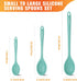 3 Pcs Silicone Spoons Set of 7.9 10.6 14.2 inch for Cooking, Heat Resistant Kitchen Spoons for Mixing, Stirring, and Serving, Small to Large Non S...