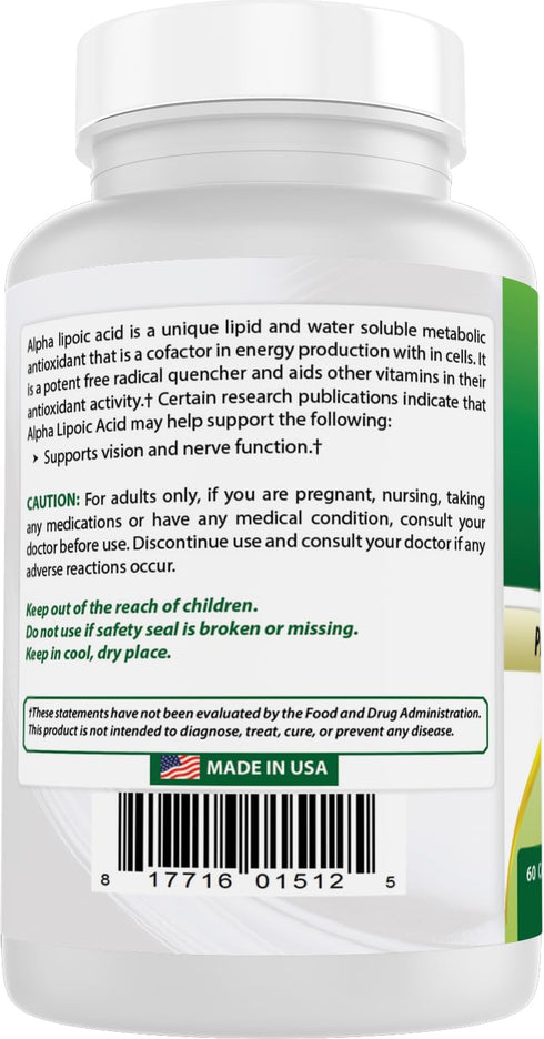 Best Naturals Alpha Lipoic Acid 600 mg 60 Capsules - ALA Powerful Antioxidant (60 Count (Pack of 1))...