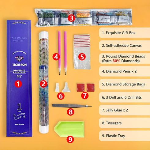 TISHIRON Diamond Art Painting Kits for Adults Floral Arts and Crafts for Beginners Flowers Leaves DIY Full Drill Diamond Art Kits Crystal Painting...