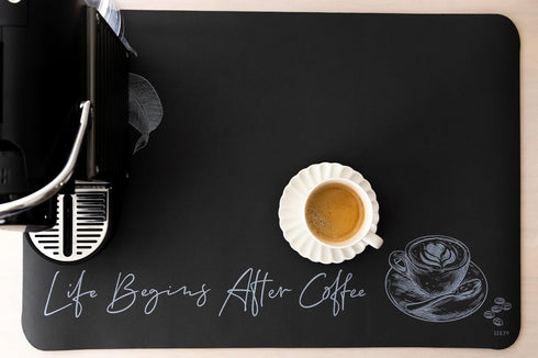 LULY Coffee Mat Absorbent and Quick Dry Mat 15.75x11.81 inch for Countertop – Non-Slip Rubber Backed Coffee Bar Mat – Modern Coffee Art – Highly A...