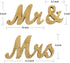 Mrs & Mr Letters Decorative Signs - Sweetheart Table Wedding Decoration, Photo Props, Banner (Gold Glitter)...