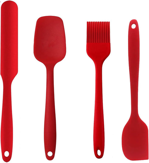 Silicone Spatula Set, Nonstick Cookware Heat Resistant Scrapers Kitchen Utensils for Baking, Cooking, Cake Frosting Spatula, Rubber Spatulas Spoon...