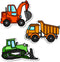 Magnetic Dry Erase Eraser for Whiteboard - 3 Pack Cute Design Construction Truck Set - Excavator, Dump Truck and Bulldozer - For Kids and Classroo...