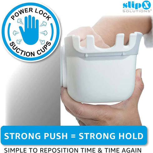 SlipX Solutions Patented Power-Lock Shower Organizer Caddy w/Suction Cups | Rust Free Shelf | Basket Holds Up to 22lbs for Shampoo, Soap, & Hooks ...