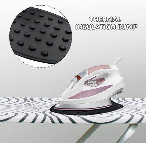 yuntop 2 Pcs Silicone Iron Rest Pads Multipurpose Iron Hot Resistant Mat Protective Pads for Ironing Board, Flat Irons, Curling Irons (Black)...
