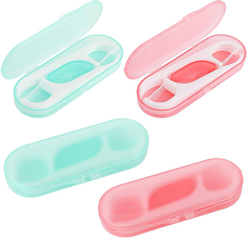 Dental Floss 4 PCS Travel Dental Floss Case Portable Case Refillable Dental Floss Picks Organizer 40 Picks Professional Toothpicks Sticks for Fami...