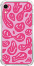 Pink Melting Smile Face Case Compatible with iPhone XR, Aesthetic Trippy Smiling Face Case for iPhone XR for Teens Men and Women, Cool Trendy TPU ...