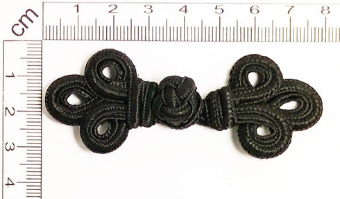 Chinese Frogs Button Closures Hook & Eye Fastener - Sewing Quilting Renaissance Dance Hawaiian Bridal Costumes Outfit home decor- Black -3"x1.25"-...