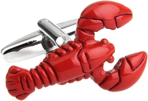 Lobster Cufflink Seafood Creature Sea Marine Life Red Fish...