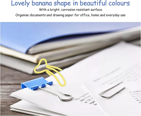 100Pcs Metal Paper Clips, Mini Cute Banana Shape Electroplated Metal Paperclips for Book Memo Paper Poster Photo...