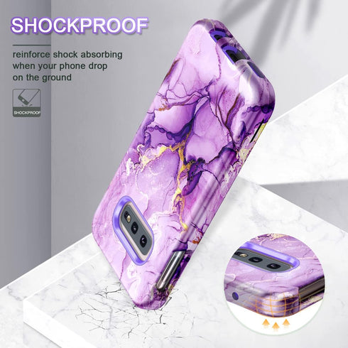 Lamcase for Galaxy S10e 5.8 inch Case, Heavy Duty Rugged Shockproof Hybrid Hard PC Soft Silicone Bumper Three Layer Drop Protection Anti-Fall Cove...