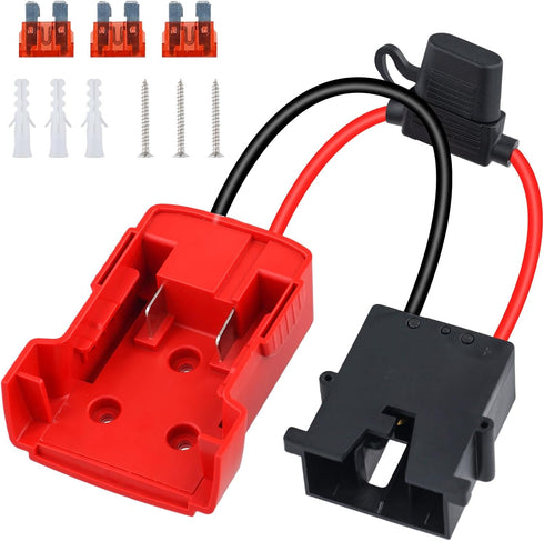 Power Wheels Adapter for Milwaukee M18 Battery, Power Wheels Battery Adapter/Converter with Wire Harness Connector & 40A Fuse Compatible with Fish...