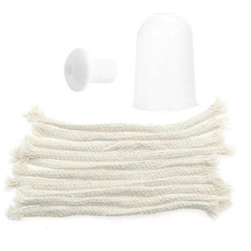 Alcohol Lamps Wick 10pcs Cotton Wick with 1 Piece Porcelain Wick and 1 Piece Plastic Cap Glass Alcohol Burner Lamp Accessaries Teaching Equipment ...