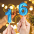 Number Birthday Candles(10 Candle Blue) 3D Diamond Shape Number Happy Birthday Cake Candles for Birthday Party Wedding Decoration Reunions Theme P...