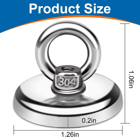 E BAVITE Magnetic Hooks, 100 LB?45KG? Heavy Duty Magnetic Hooks with Countersunk Hole Eyebolt, Perfect for Home, Kitchen, Workplace, Office and Ga...