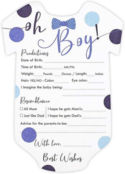 Sparkle and Bash Baby Shower Prediction & Advice Cards - 5 x 7 in, 50 Pack, Brown & Pink Heart - Baby Shower Games & Boy Predictions...