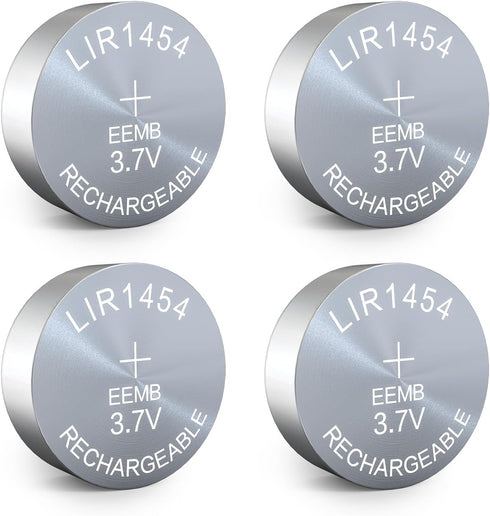 EEMB 4PACK LIR1454 Rechargeable Battery 3.7V Lithium-ion Button Batteries Coin Cell Battery for Earphone Wearable Device Watch...