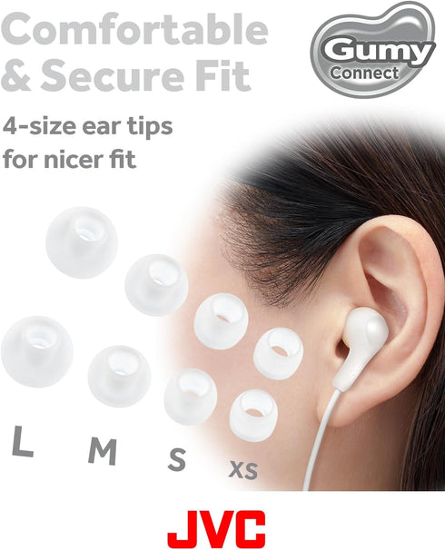 JVC Gumy Connect USB-C Wired Earbuds Headphones, Delay-free for Videos and Gaming, Built-in DAC Reduces Noise and Improves Sound Quality, 9.2 mm D...
