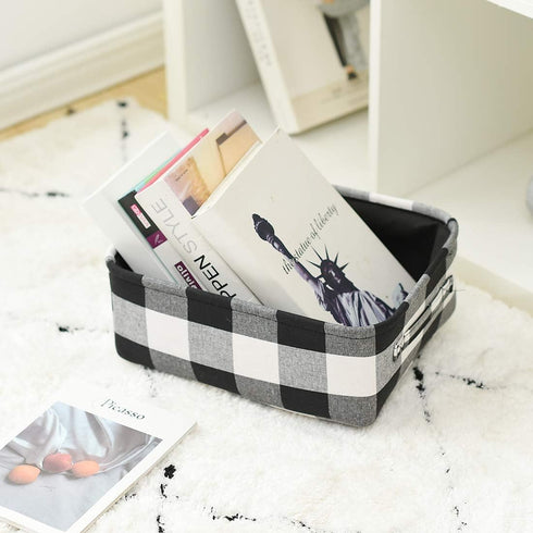 INough Christmas Buffalo Plaid Storage Basket for Kids - Collapsible Toy Box for Baby/Office/Bedroom - Low Gifts Farmhouse Decor...