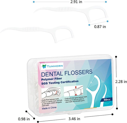 Dental Floss Picks, Oral Care Dental Flossers, Travel Floss Picks for Teeth Cleaning, Portable Case Toothpicks Sticks 100 Count (2 Boxes)...