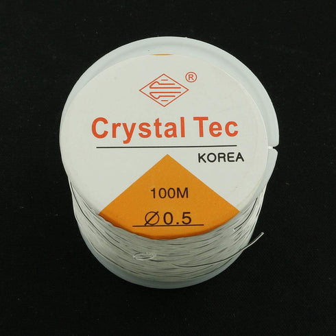 ZYAMY 0.5mm Beading Thread Transparent White Elastic Thread String Beading Cord Crystal Stretch Bracelet String for Beads Jewelry Making, 1 Roll 3...