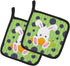 Caroline's Treasures BB6903PTHD Easter Polkadot Rabbit Pair of Pot Holders Kitchen Heat Resistant Pot Holders Sets Oven Hot Pads for Cooking Bakin...
