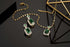 Emerald Jewelry for Women Green Stone Necklace Earrings Set Cute Necklaces with Crystal Dangle Earrings...