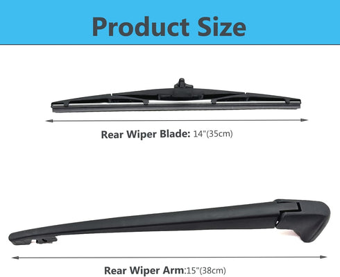 Rear Window Wiper Arm & Blade Replacement for Honda Pilot 2009-2015 Rear Windshield Wiper Arm & Blade, Factory OE Style Rear Window Wiper Arm Blad...