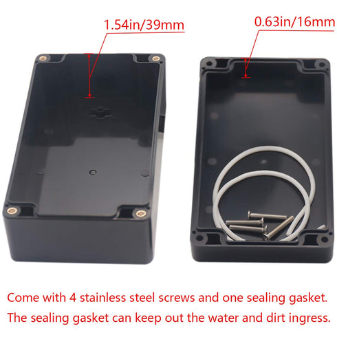 Project Box IP65 Waterproof Junction Box ABS Plastic Black Electrical Boxes DIY Electronic Project Case Power Enclosure 6.22x3.54x2.36 inch (158 x...