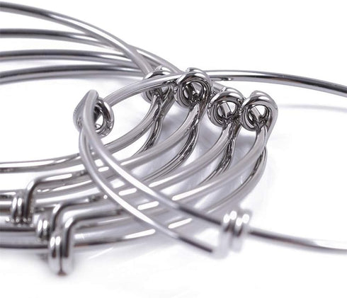 Serdokntbig Yumei Jewelry Adjustable Wire Blank Bangle Bracelet for Womens DIY Jewelry Making,2.6 Inch,Pack of 20...