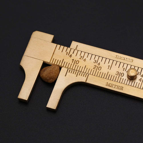 Brass Mini Vernier Caliper Sliding Gauge Vernier Caliper Double Scales mm/inch Ruler Measuring Tool for Jewellery Measurement 80mm/100mm (Double s...