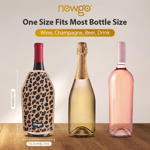 NEWGO Wine Cooler Sleeve Reusable Wine Bottle Cooler Flexible Wine Ice Pack Sleeve Keep Wine Cool and Refreshing for Standard Size Bottles for Red...