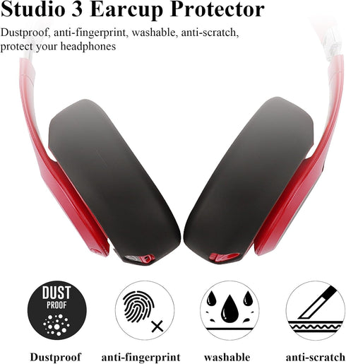 Adhiper Silicone Ear Pads Cover Protector for Beats Studio 3 Headphone Cushions,Sweat-Proof and Washable Ear Cushions Cover for Beats Studio 3 Hea...