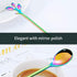 5 Pcs Rainbow Leaf Coffee Spoons, 4.7 inch Stainless Steel Ice-Cream Tea Sugar Spoons, Espresso Stirring Spoons for Mixing, Cold Drink, Dessert, P...
