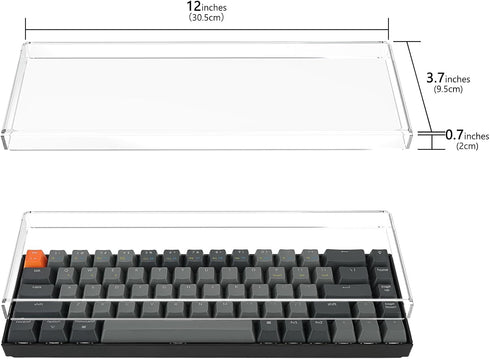 Geekria 65% Keyboard Dust Cover, Clear Acrylic Keyboard Cover for 68 Key Computer Mechanical Keyboard, Compatible with Keychron K7 Keyboard, Keych...